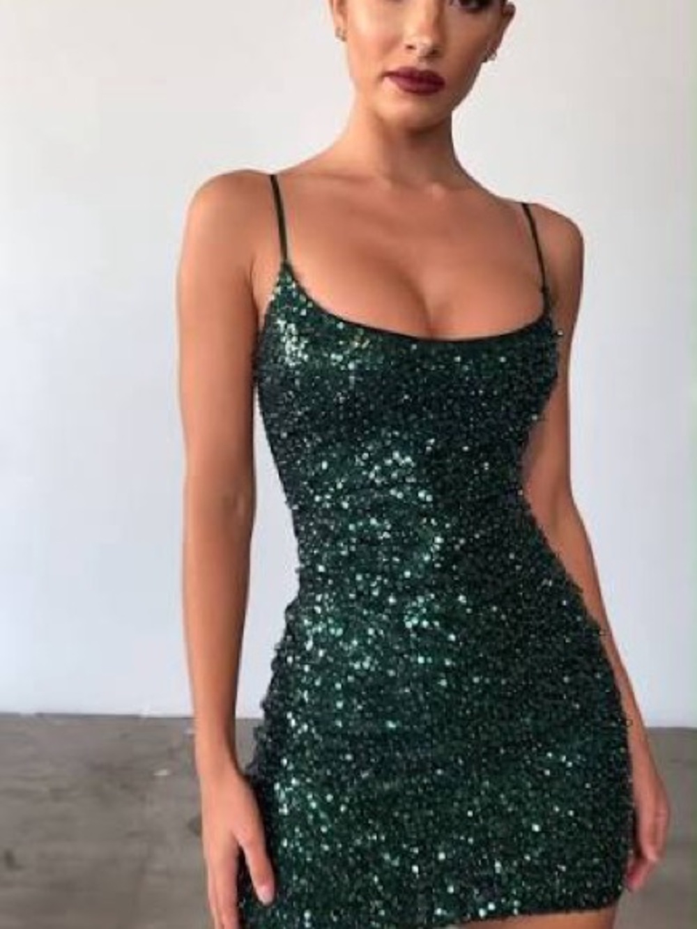 Oh Polly Green Sequin Mini Dress